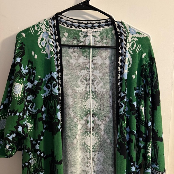 Chico’s Linen-Blend Ikat Jacquard Kimono. Size 3. XL - Picture 4 of 7